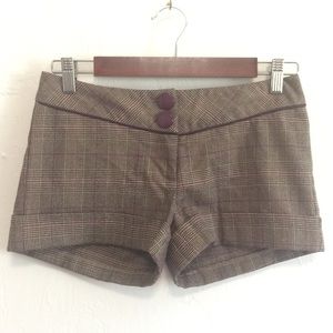 Purple & Brown plaid shorts